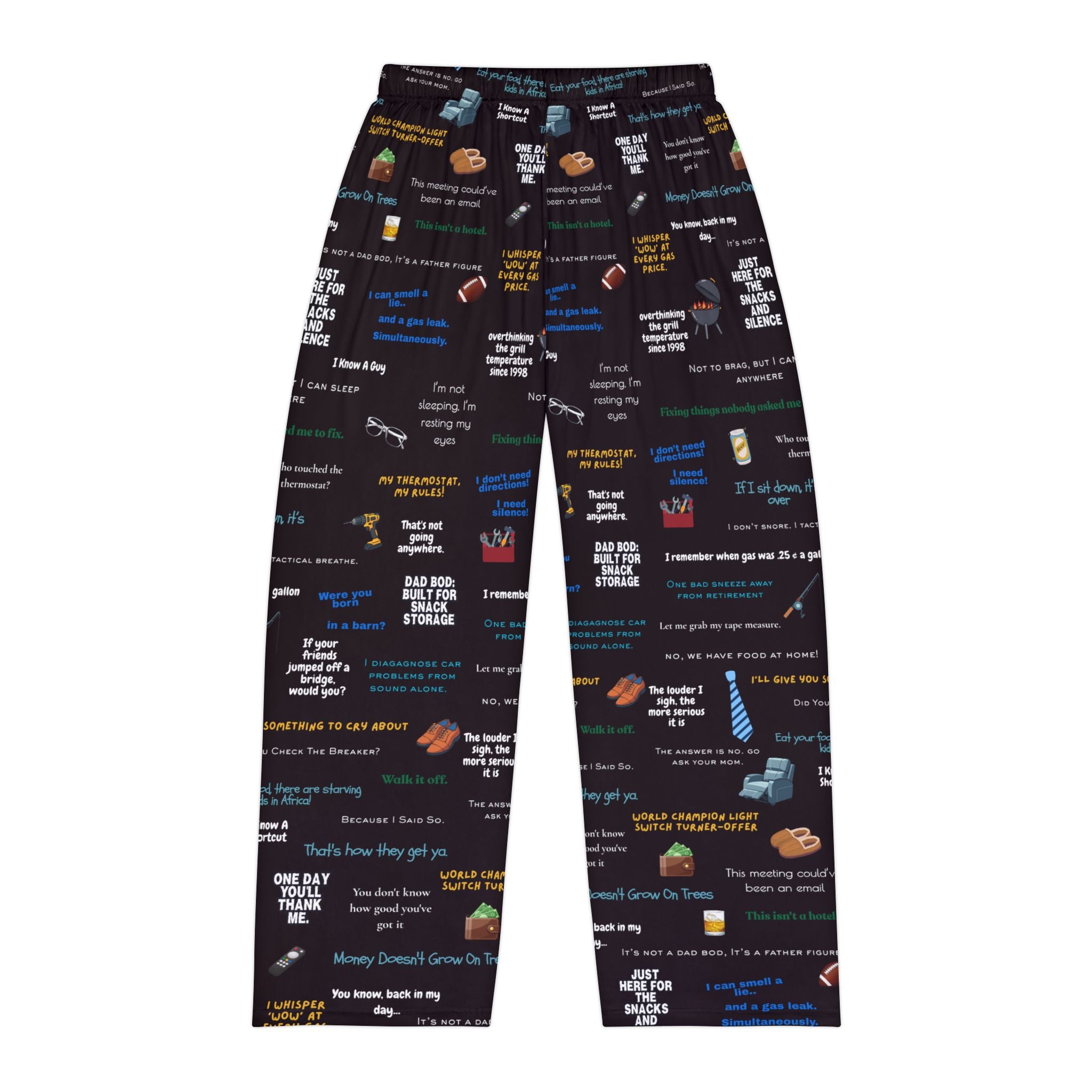 Men's Pajama Pants – Novelty Quote & Snack Pattern Lounge Pants