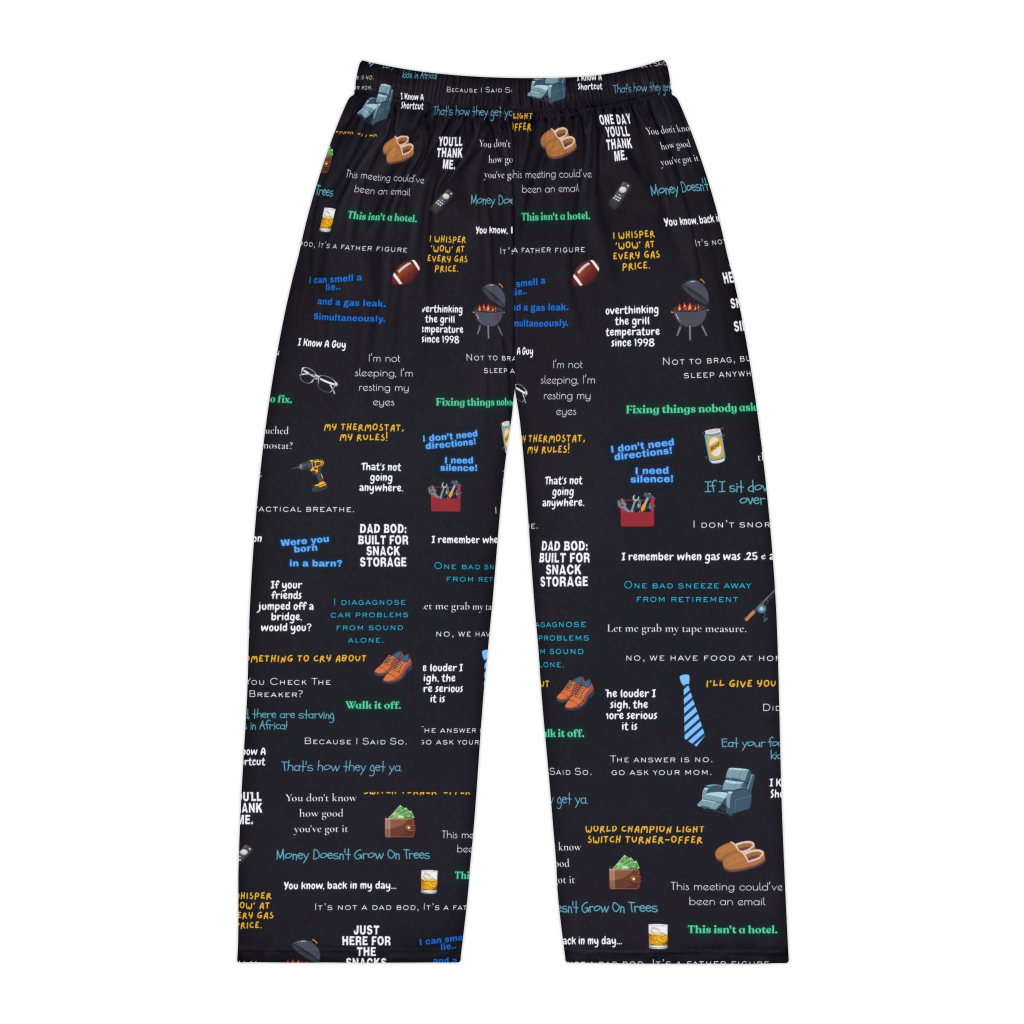 Men's Pajama Pants – Novelty Quote & Snack Pattern Lounge Pants