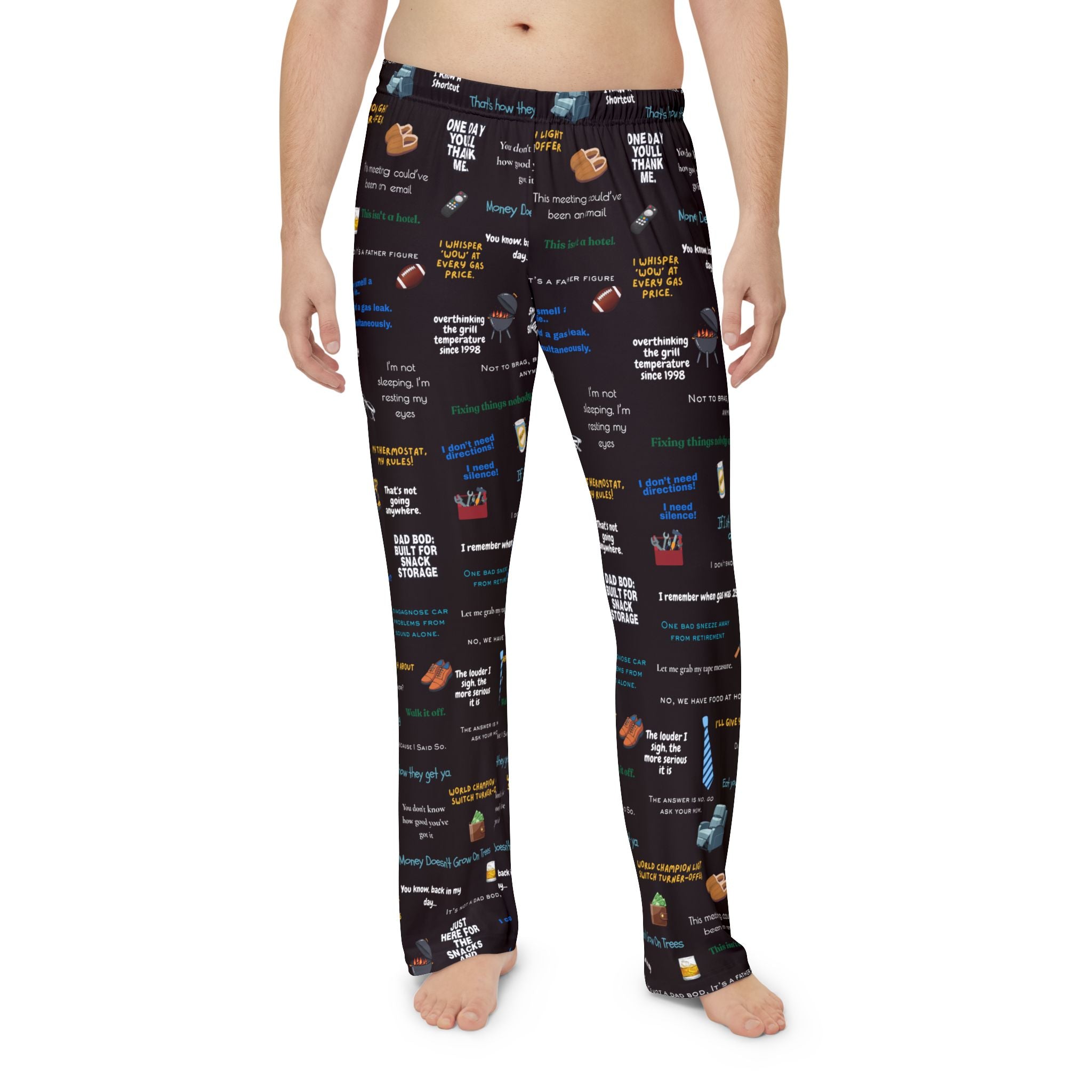 Men's Pajama Pants – Novelty Quote & Snack Pattern Lounge Pants