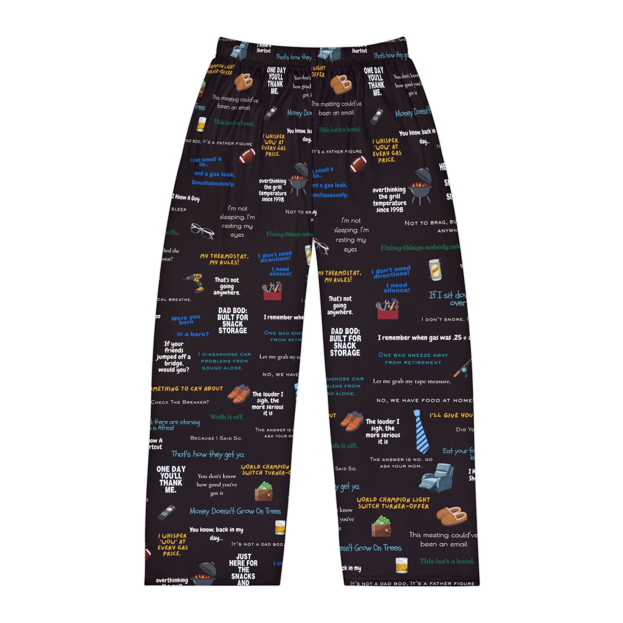 Men's Pajama Pants – Novelty Quote & Snack Pattern Lounge Pants