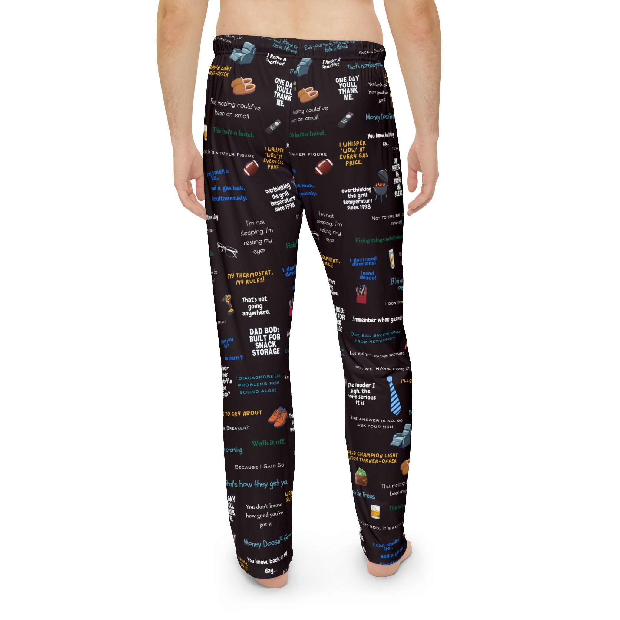 Men's Pajama Pants – Novelty Quote & Snack Pattern Lounge Pants