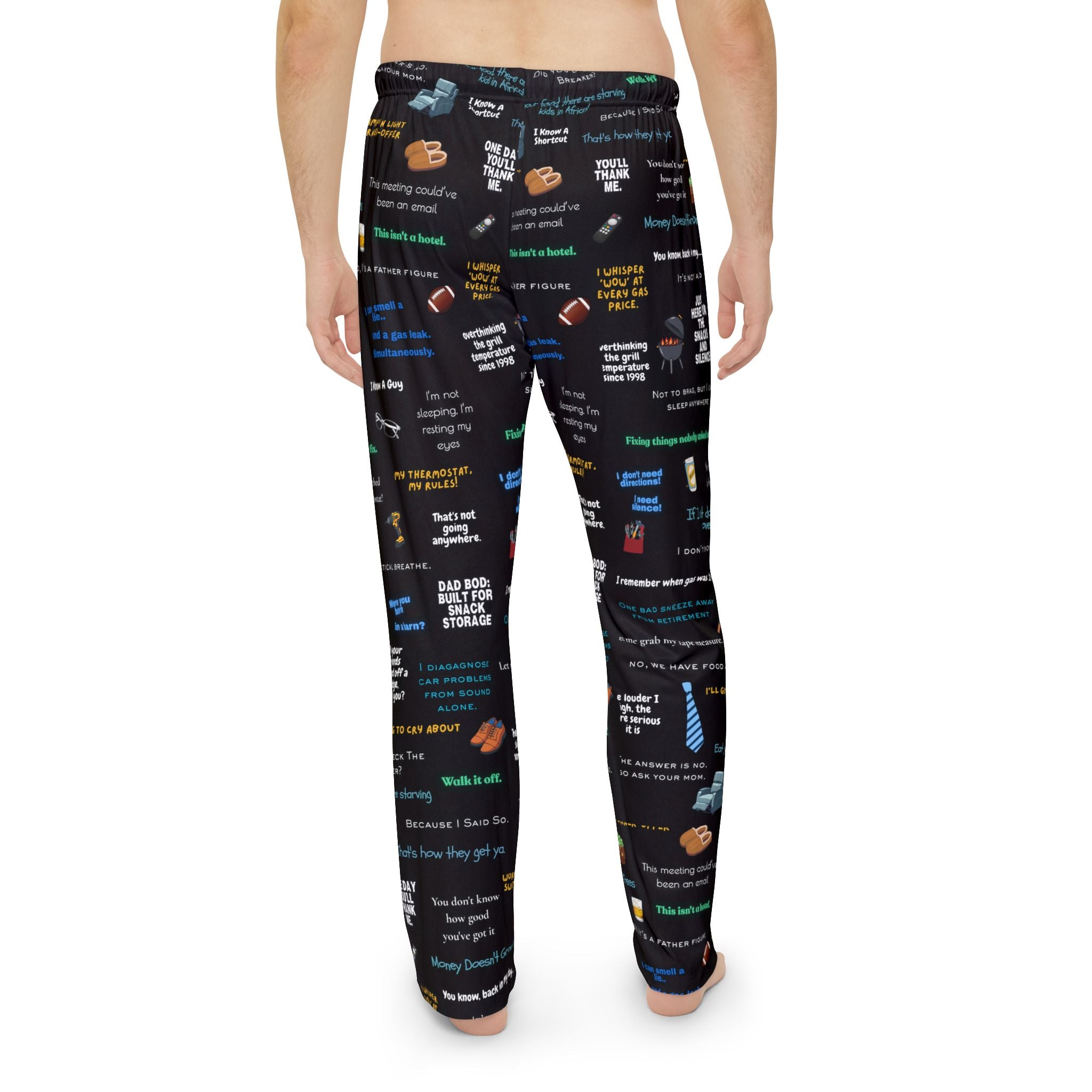 Men's Pajama Pants – Novelty Quote & Snack Pattern Lounge Pants