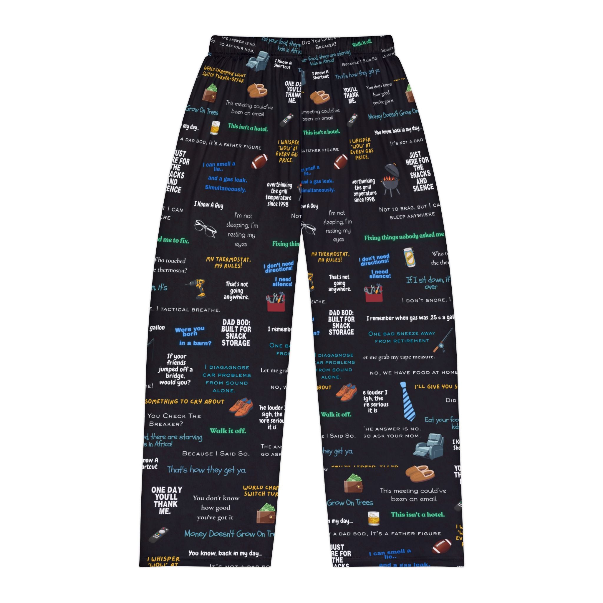 Men's Pajama Pants – Novelty Quote & Snack Pattern Lounge Pants